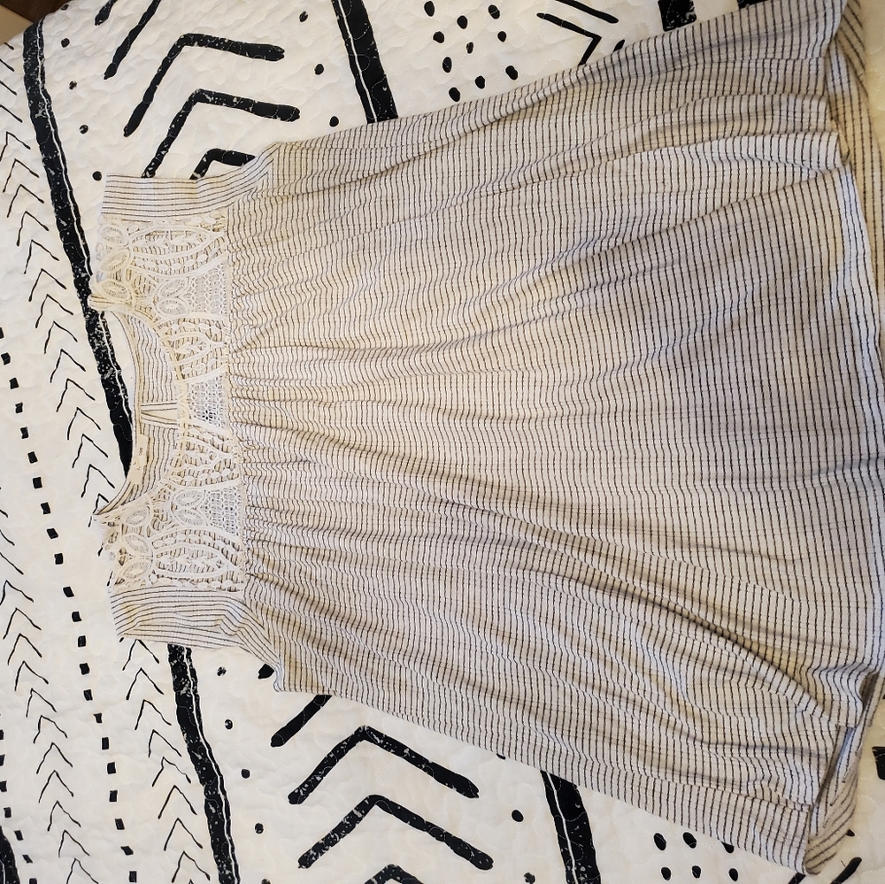 Lace neck top